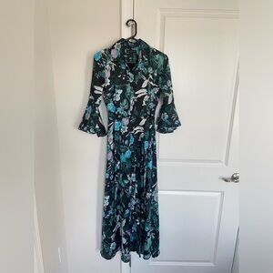Banana Republic green floral midaxi dress US size 0